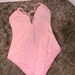 One piece baby pink swim suit